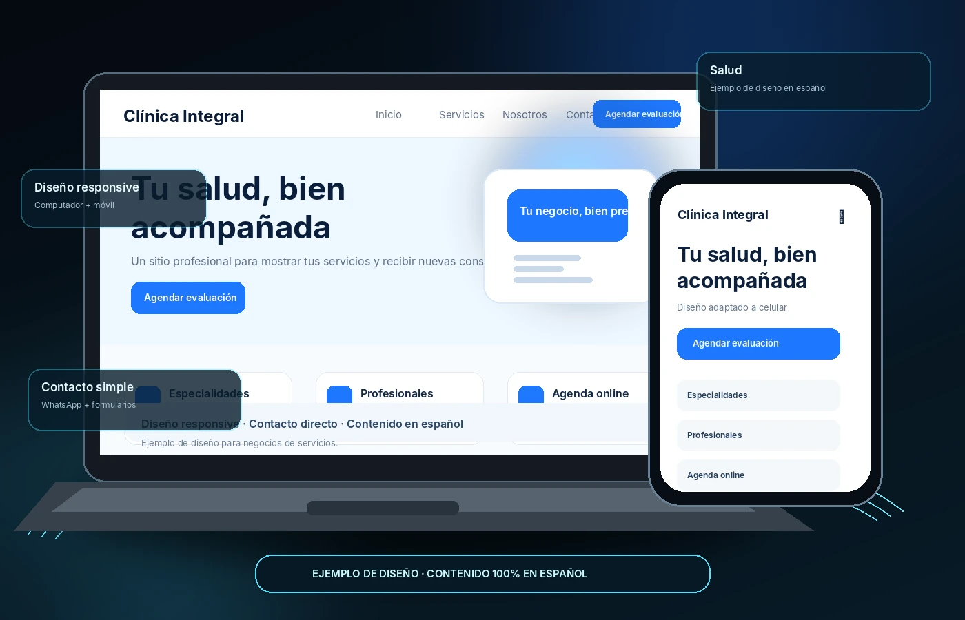 Ejemplo de sitio web profesional responsive